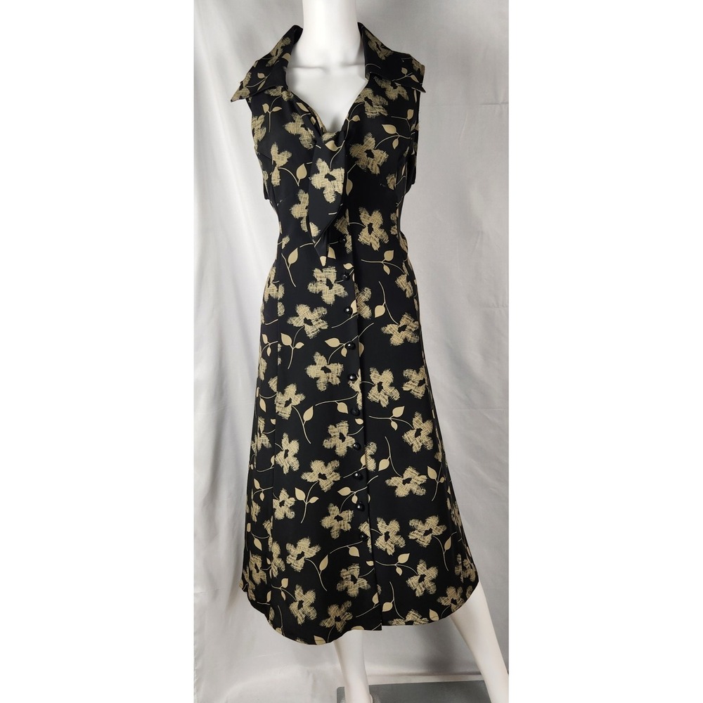 Voir Collection Sleeveless Floral Minimalist/Classic/SlowFashion Shirt Dress XL